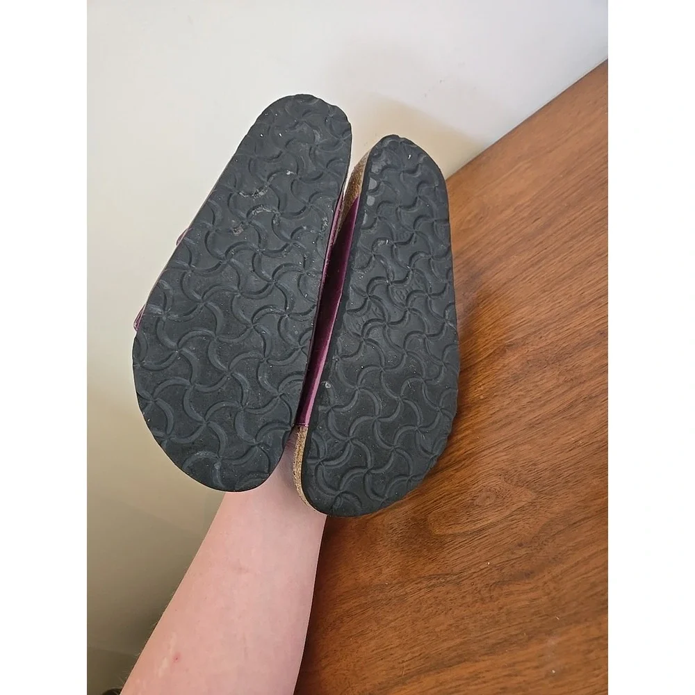 Tatami Birkenstock Sandals Womens 40 Narrow Purple Leather Rhinestone Slide